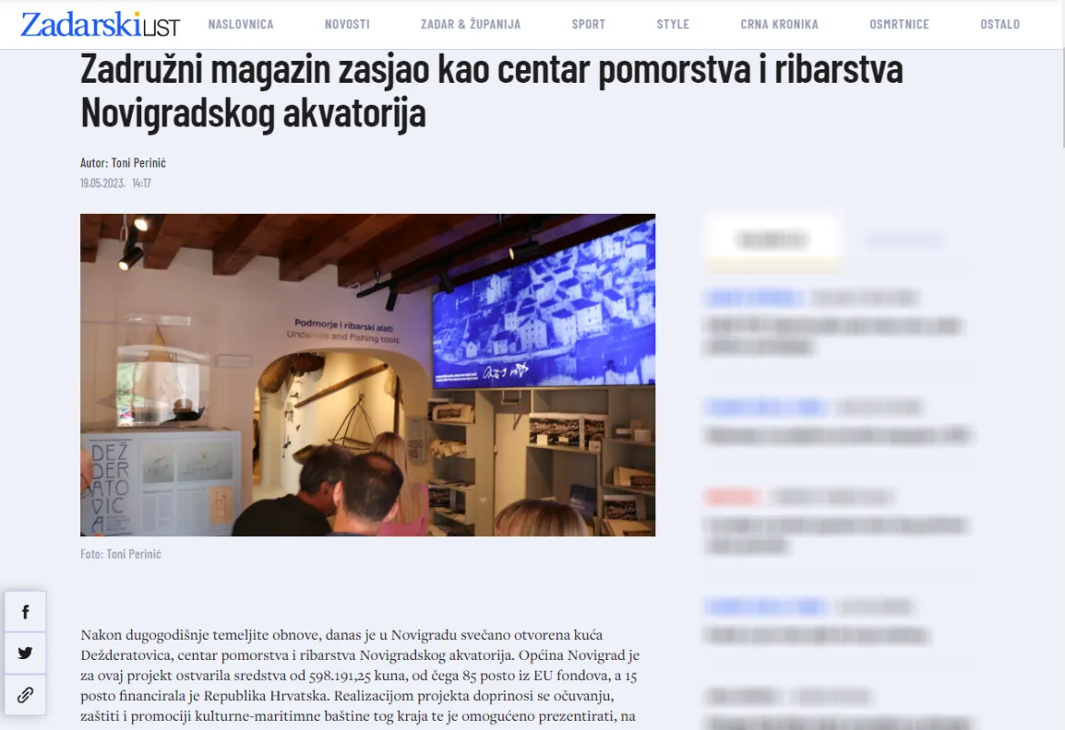 Zadružni magazin zaasjao kao centar pomorstva i ribarstva Novigradskog akvatorija